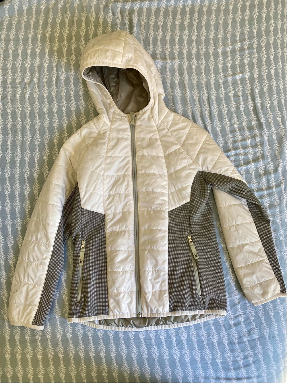 Girls Spyder Primaloft Insulated Water Resistant Quilted Hooded Zip-up Jacket